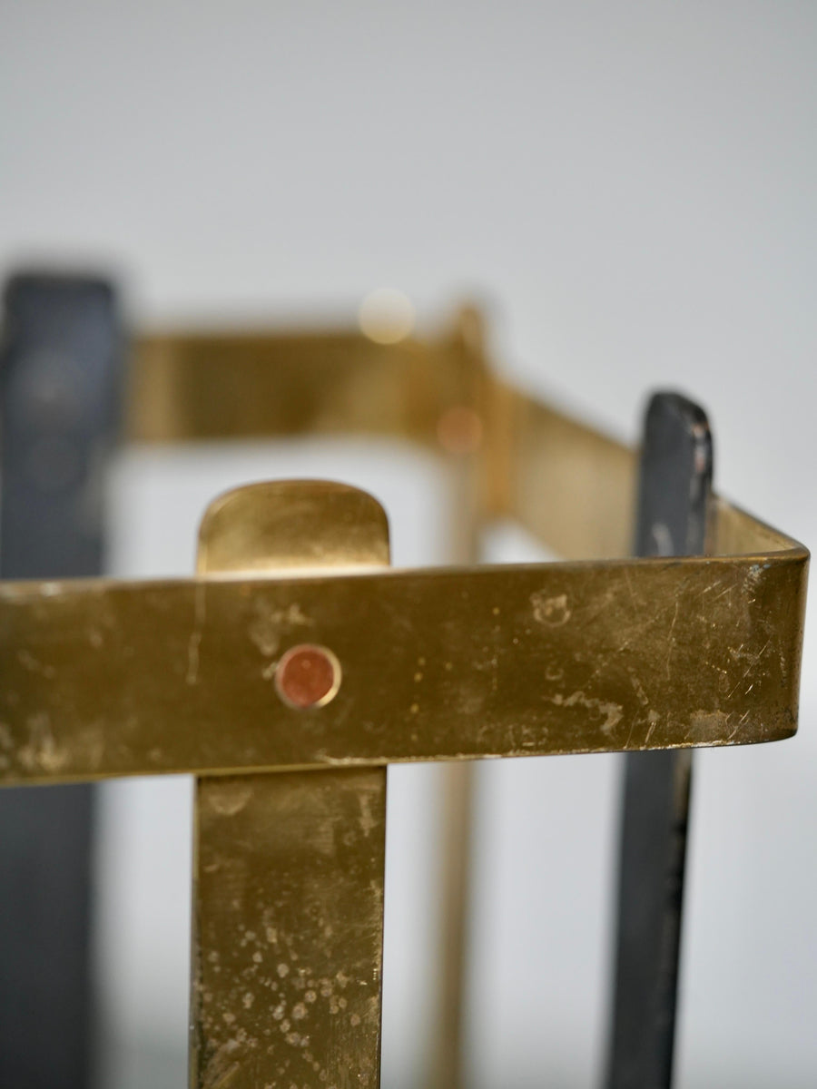 Umbrella Stand in Brass and Metal, Italy, 1950's