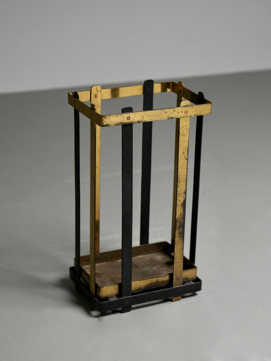 Umbrella Stand in Brass and Metal, Italy, 1950's