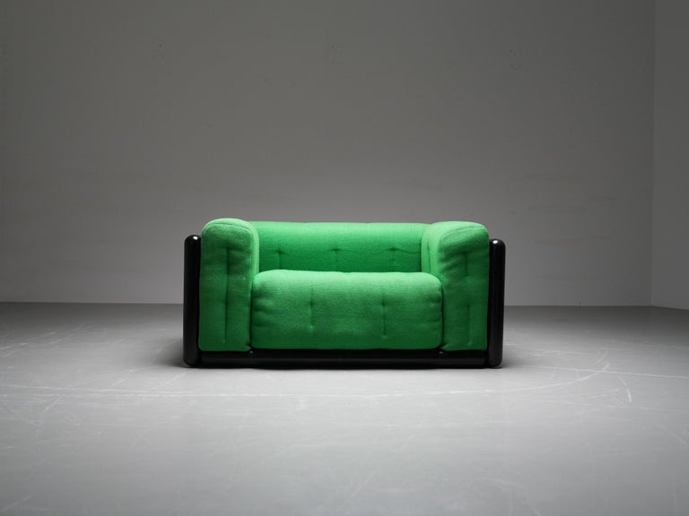 Carlo Scarpa 'Cornaro' Sofa in Iroko wood for Gavina early ed., Italy, 1970's
