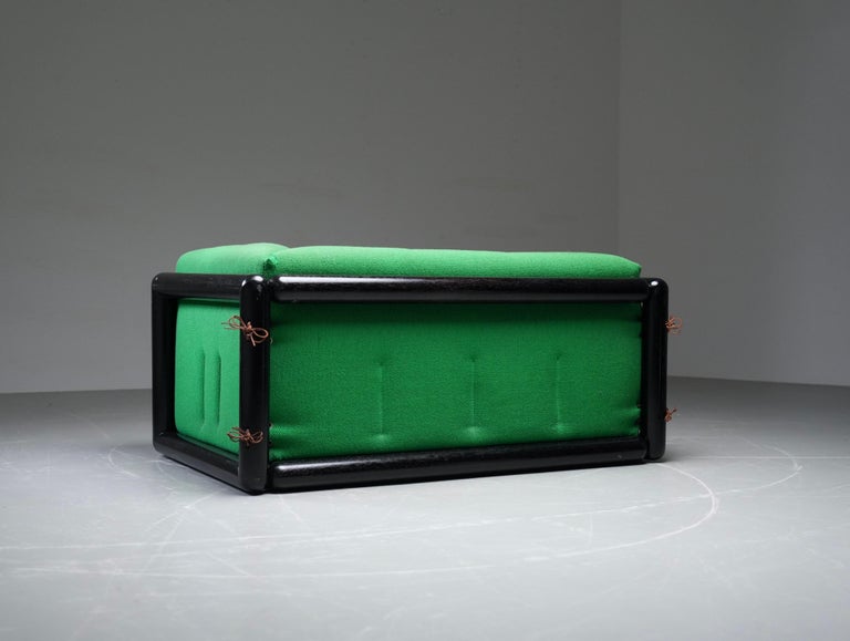 Carlo Scarpa 'Cornaro' Sofa in Iroko wood for Gavina early ed., Italy, 1970's