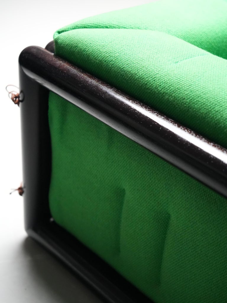 Carlo Scarpa 'Cornaro' Sofa in Iroko wood for Gavina early ed., Italy, 1970's
