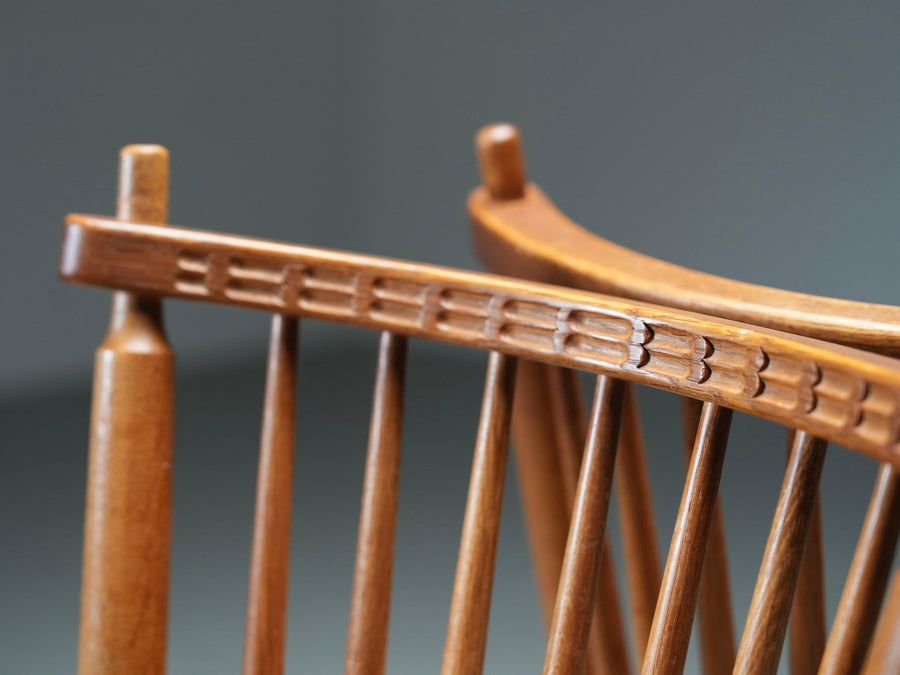 Set of 4 Spindle-Back Chairs in Oak by 'De Ster' Gelderland, 1960's
