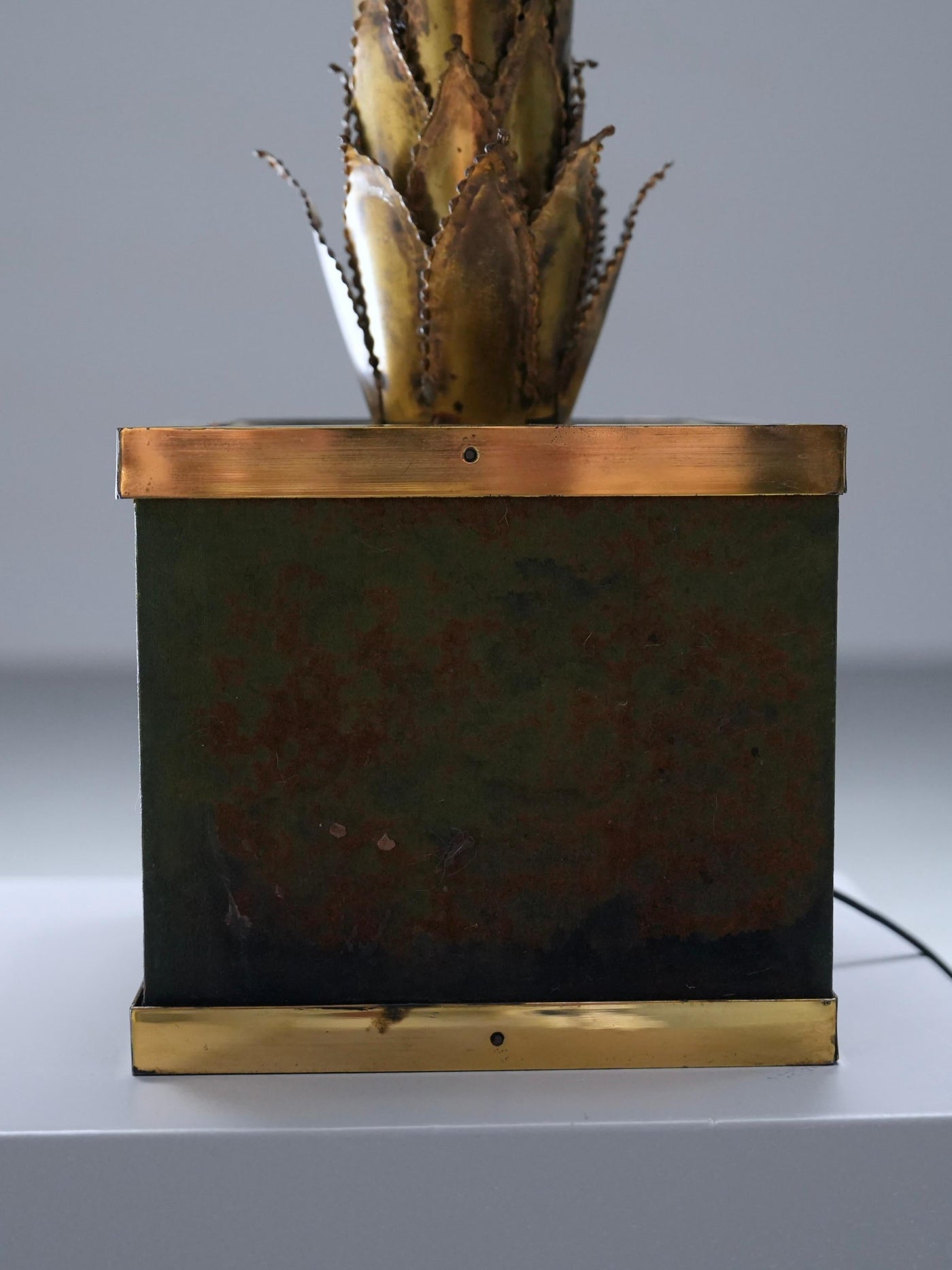 Christian Techoueyres for Maison Jansen Palm Lamp in Brass, France, 1970's