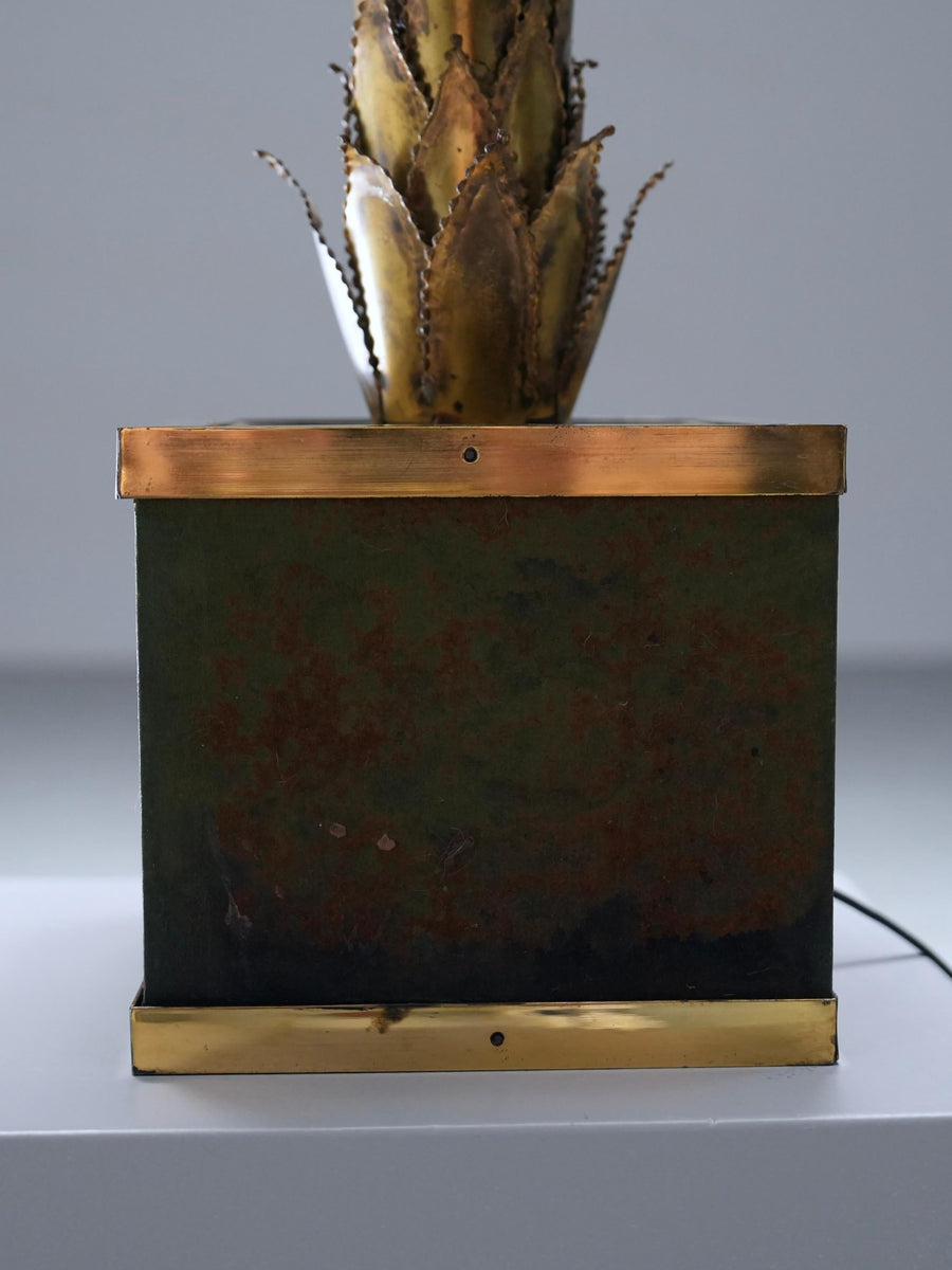 Christian Techoueyres for Maison Jansen Palm Lamp in Brass, France, 1970's