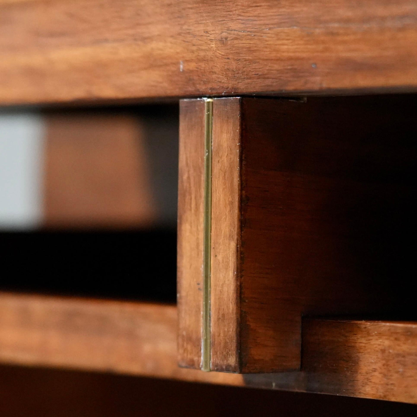 Italian Modernist Walnut and Brass Writing Desk, 1950s
