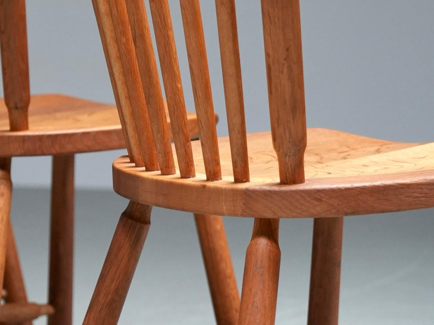 Set of 8 Spindle-Back Chairs in Oak by 'De Ster' Gelderland, 1960's
