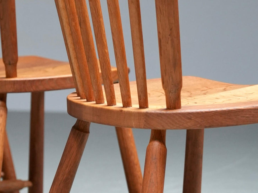 Set of 8 Spindle-Back Chairs in Oak by 'De Ster' Gelderland, 1960's
