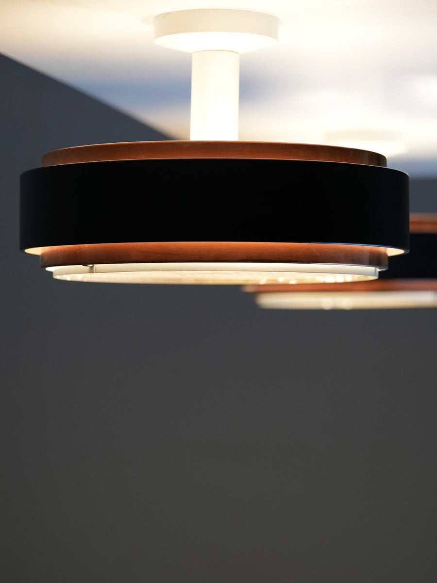 Set of 2 Ceiling Lamps in Copper and Metal, Northern Europe, 1960's