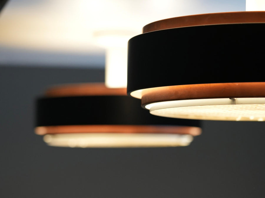 Set of 2 Ceiling Lamps in Copper and Metal, Northern Europe, 1960's