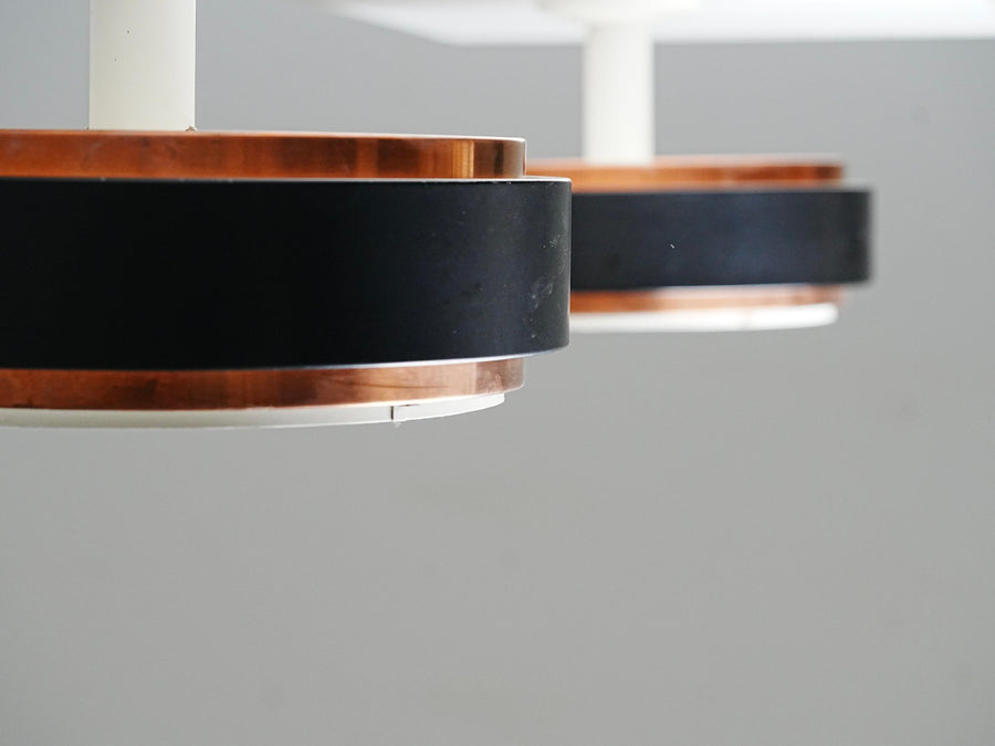 Set of 2 Ceiling Lamps in Copper and Metal, Northern Europe, 1960's