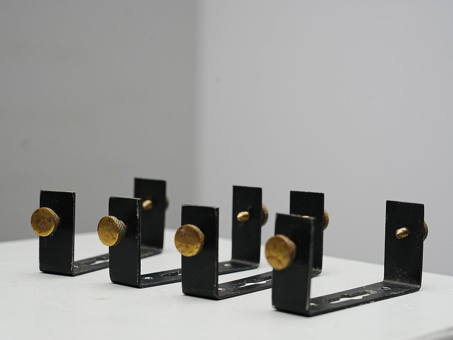 Set of 4 Wall Lights by Stilnovo (marked) in Metal and Brass, Italy, 1960's