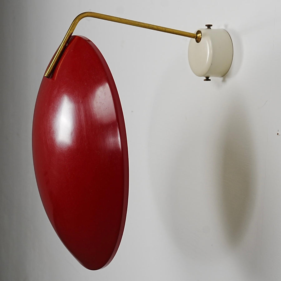 Set of 2 Wall Lights by Stilnovo (marked) in Metal and Brass, Italy, 1960's
