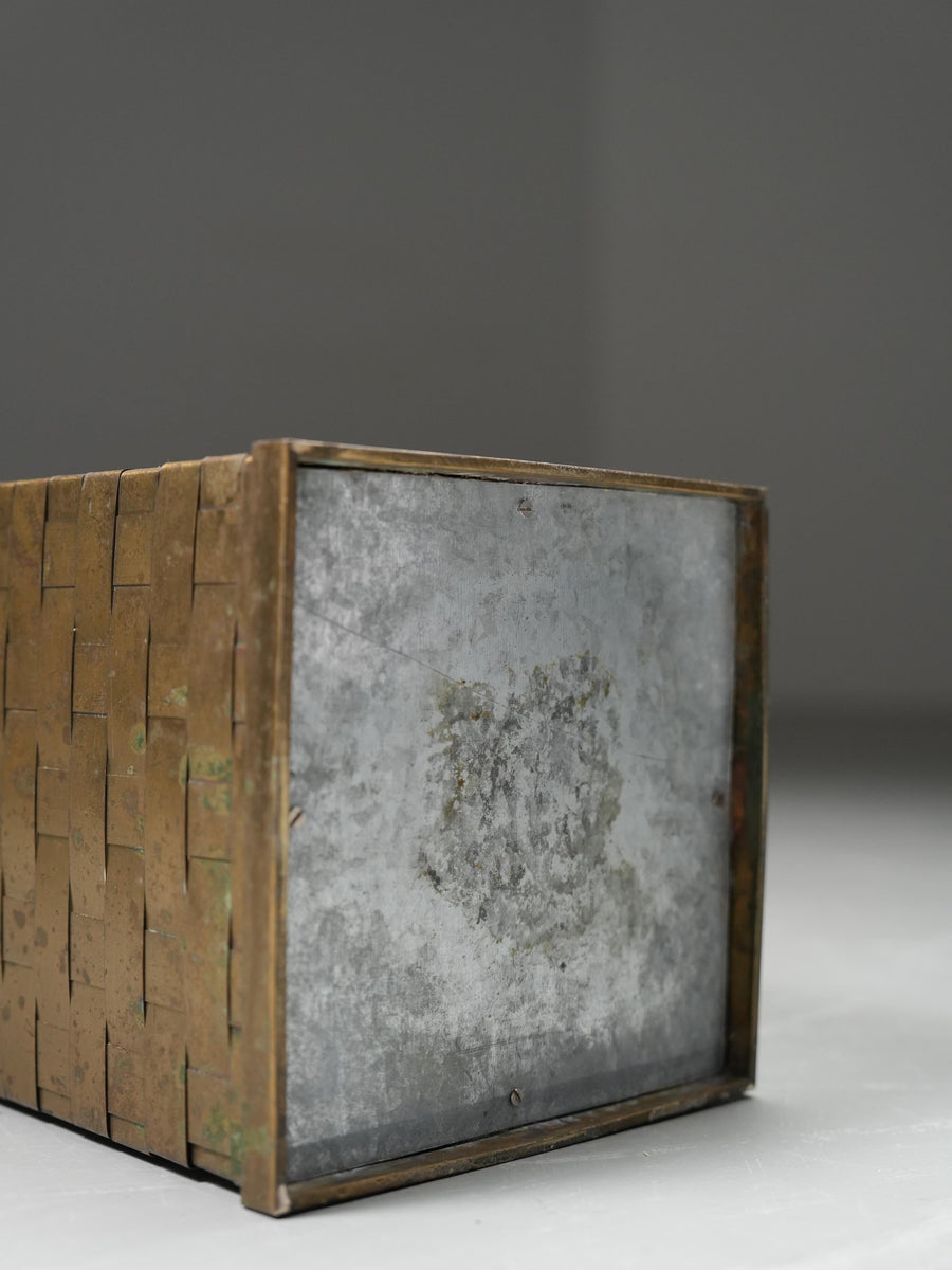 Umbrella Stand in woven Brass, Italy, 1950's