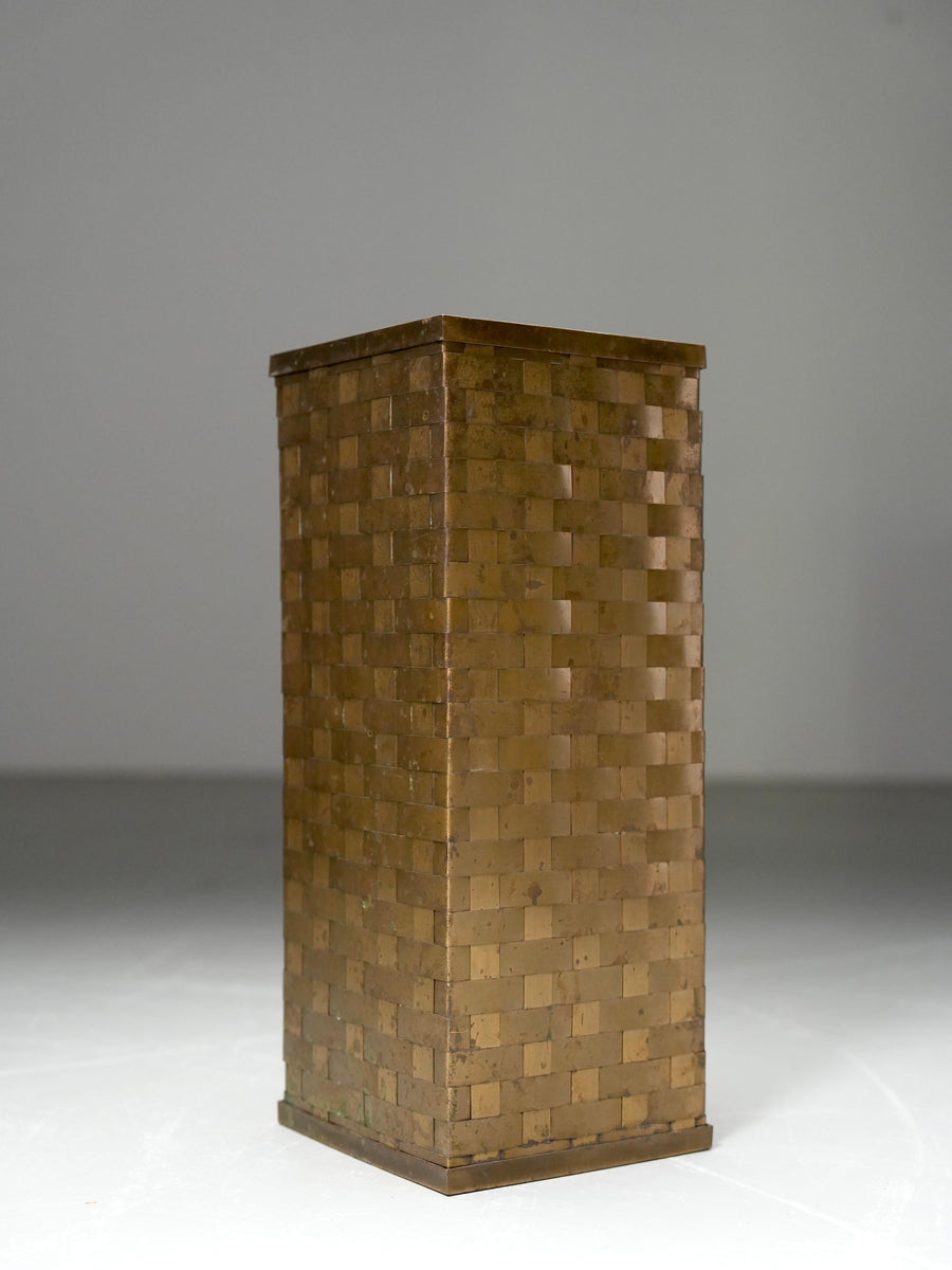 Umbrella Stand in woven Brass, Italy, 1950's