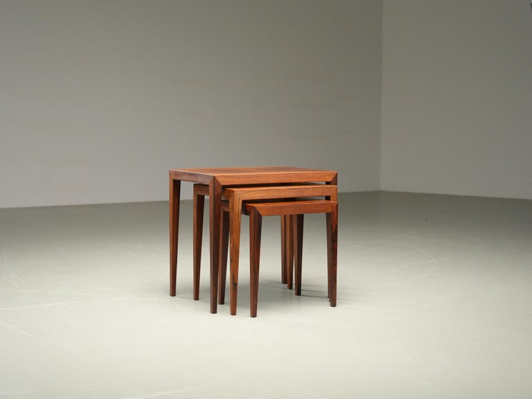 Set of 3 Nesting Tables by Severin Hansen for Haslev, Denmark, 1960's
