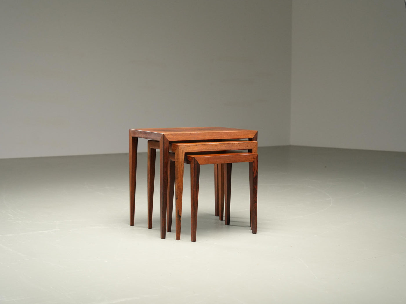 Set of 3 Nesting Tables by Severin Hansen for Haslev, Denmark, 1960's