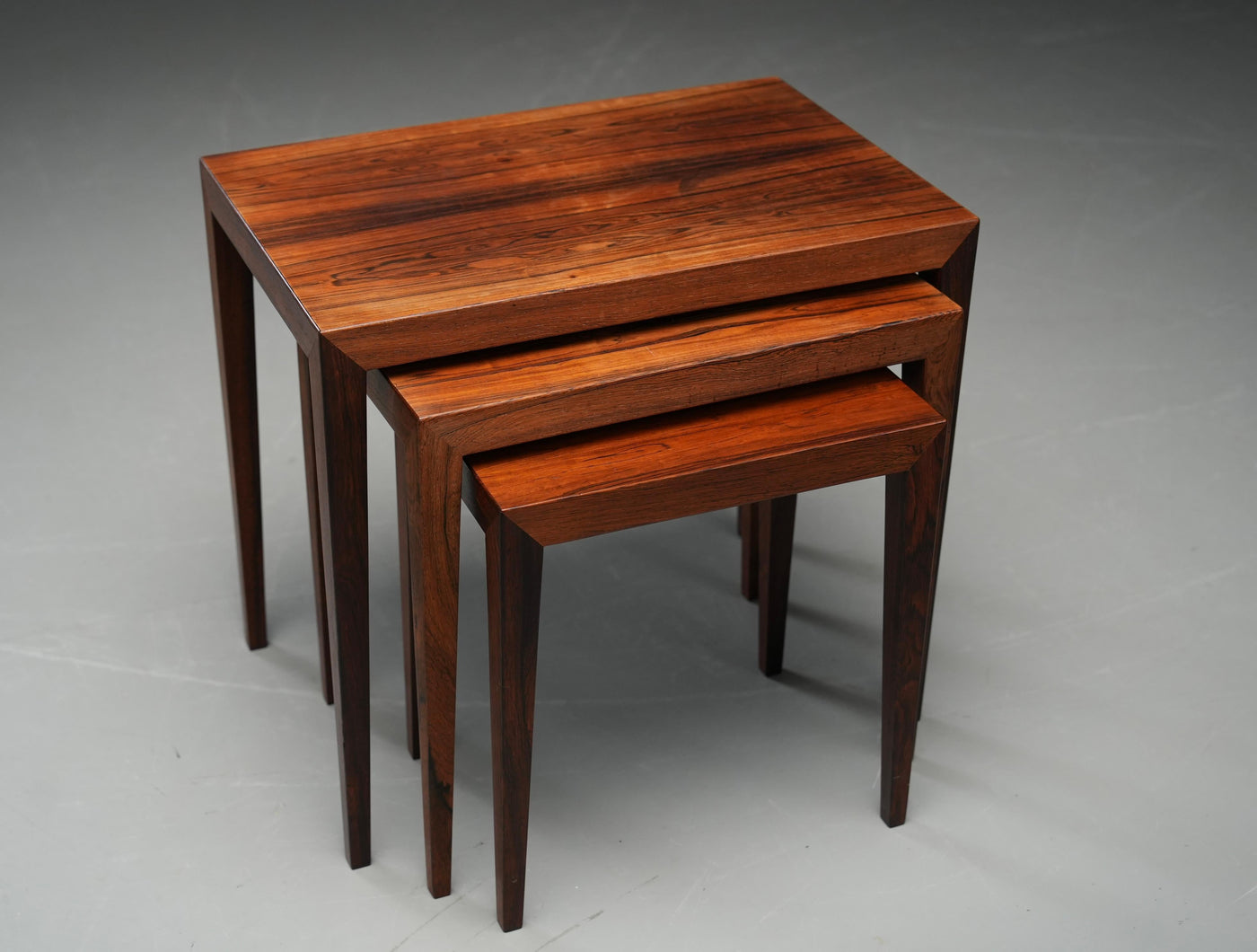 Set of 3 Nesting Tables by Severin Hansen for Haslev, Denmark, 1960's