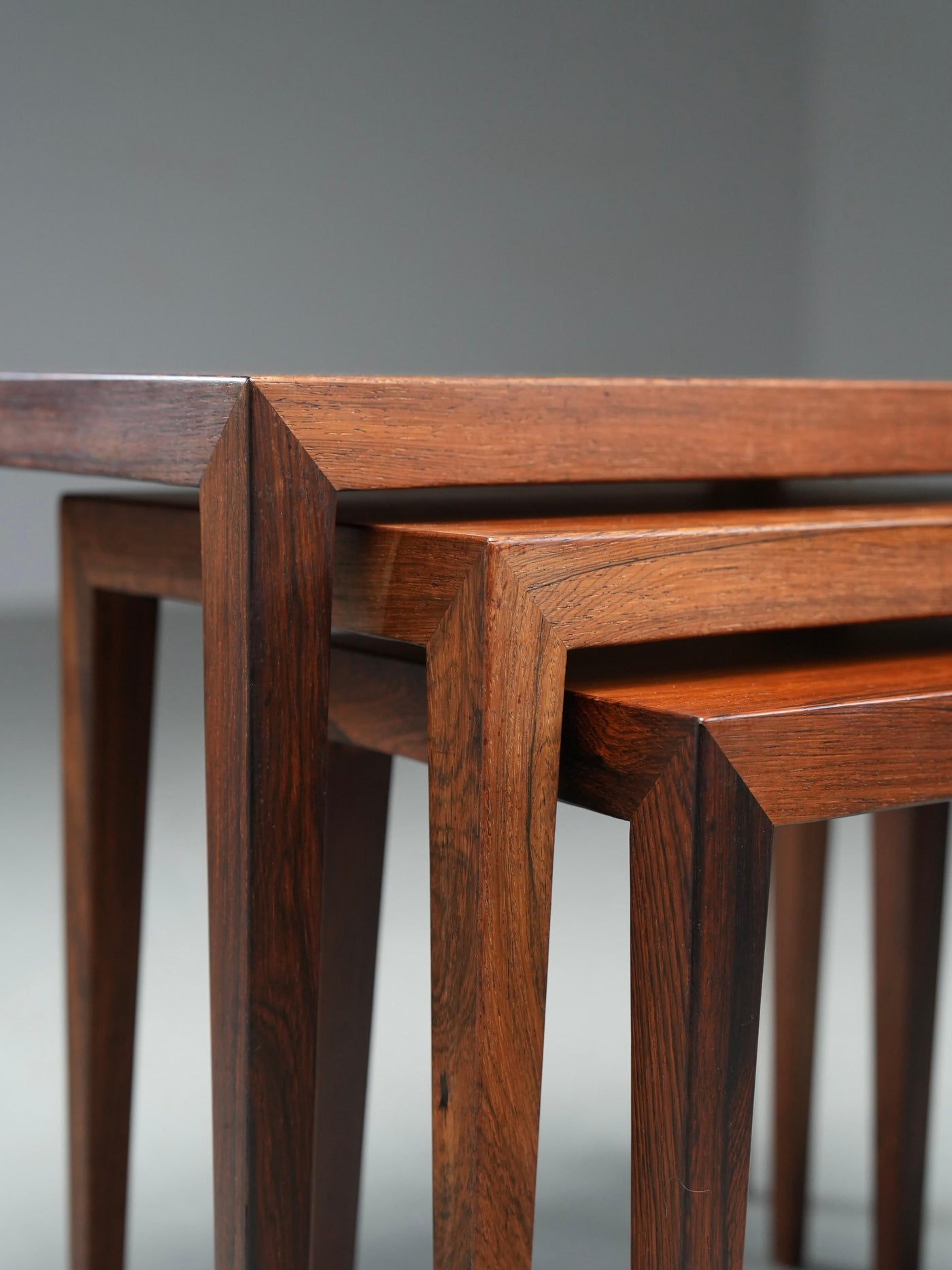 Set of 3 Nesting Tables by Severin Hansen for Haslev, Denmark, 1960's