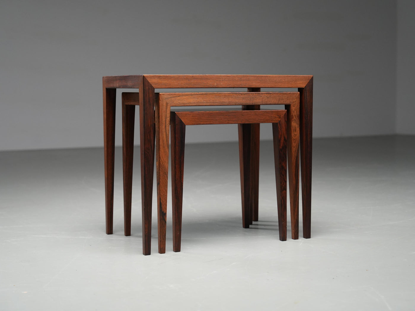 Set of 3 Nesting Tables by Severin Hansen for Haslev, Denmark, 1960's