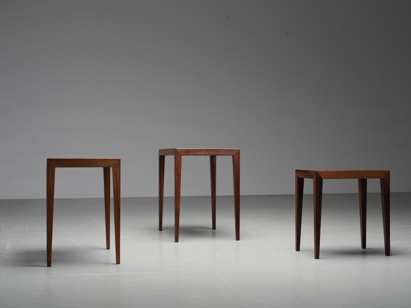 Set of 3 Nesting Tables by Severin Hansen for Haslev, Denmark, 1960's