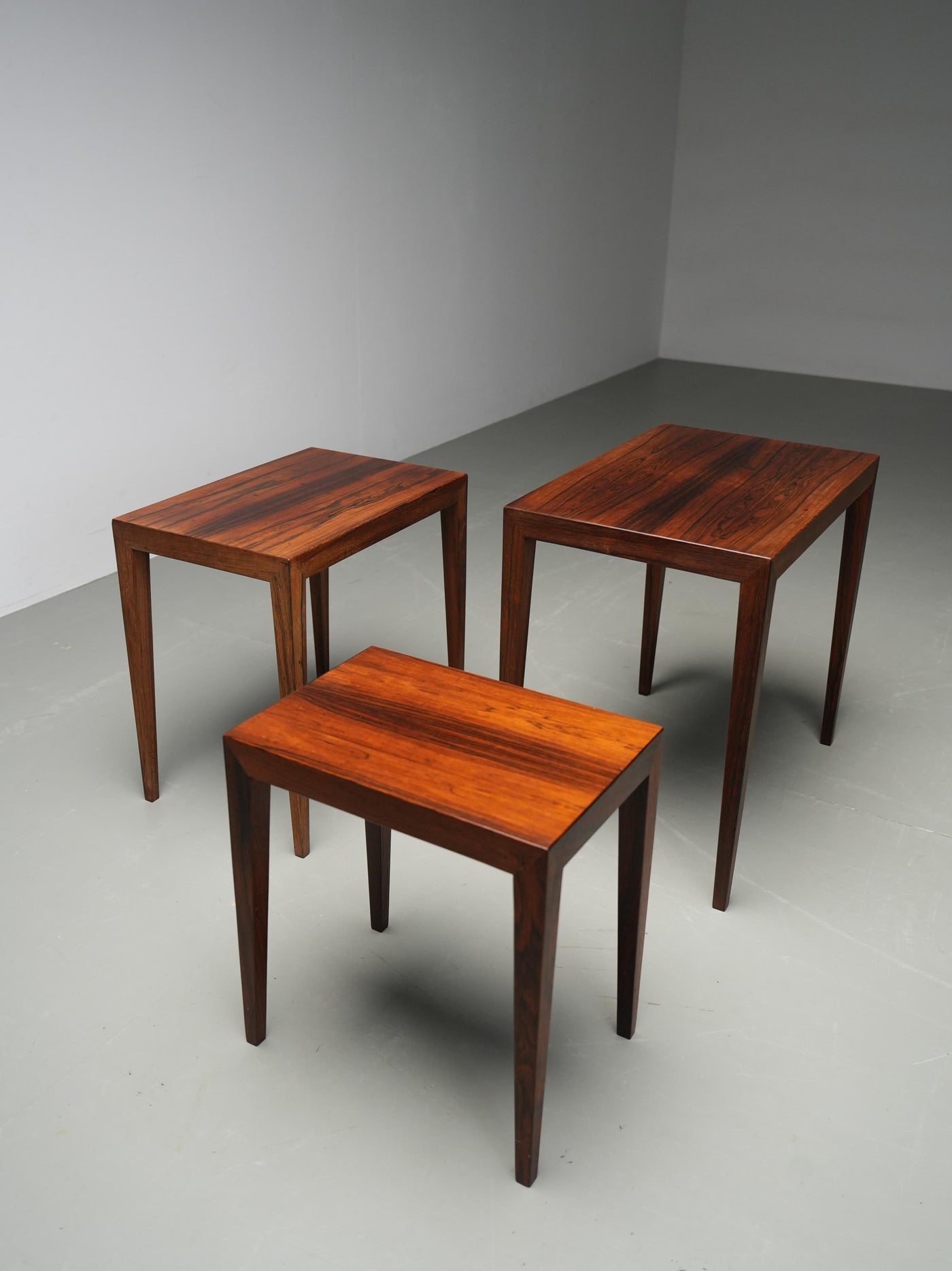 Set of 3 Nesting Tables by Severin Hansen for Haslev, Denmark, 1960's