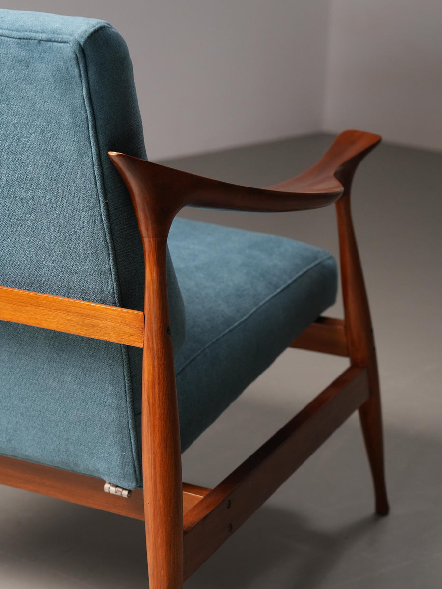 Set of Lounge Chairs in Teak by Ico Parisi for Fratelli Reguitti, Italy, 1950's