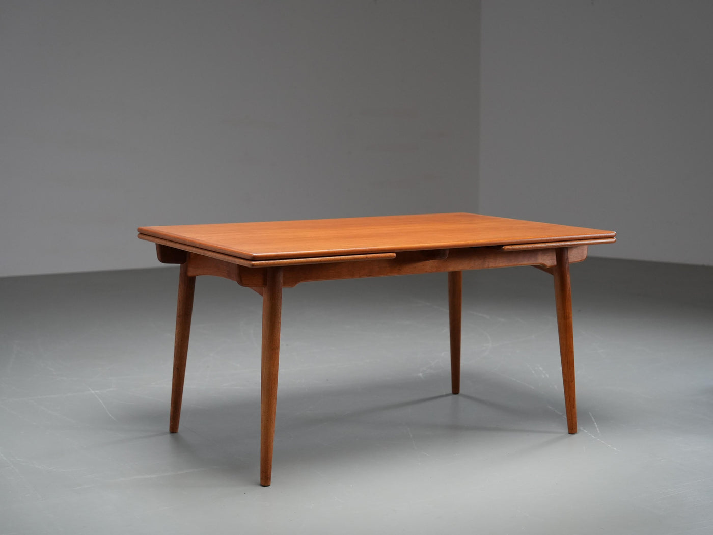 Hans Wegner Teak and Oak Dining Table 312 for Andreas Tuck, Denmark, 1960's