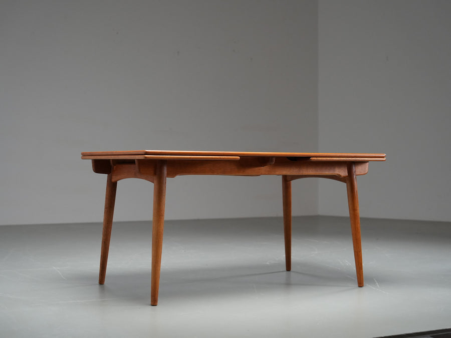 Hans Wegner Teak and Oak Dining Table 312 for Andreas Tuck, Denmark, 1960's