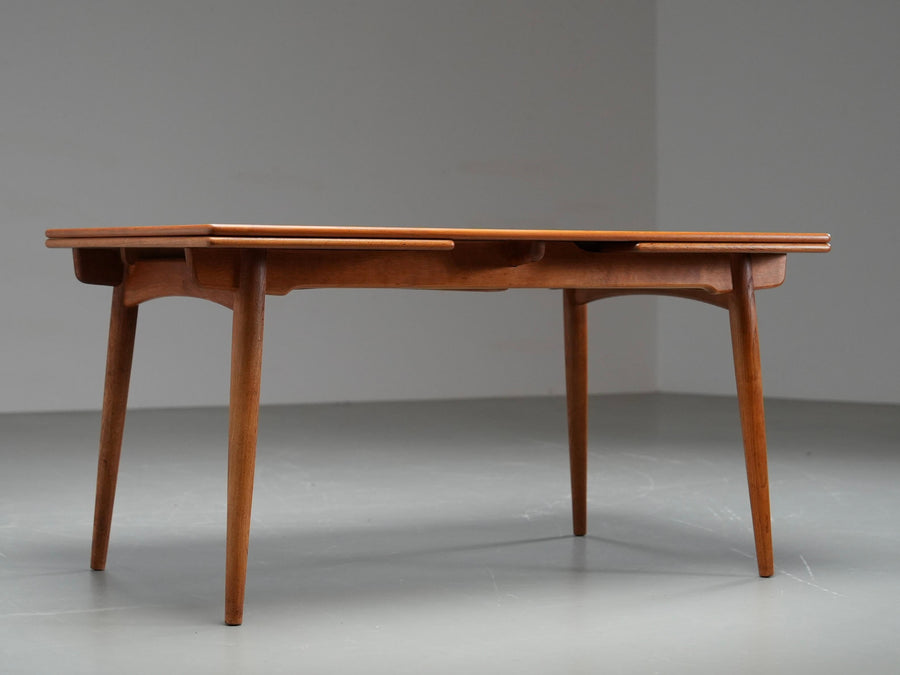 Hans Wegner Teak and Oak Dining Table 312 for Andreas Tuck, Denmark, 1960's