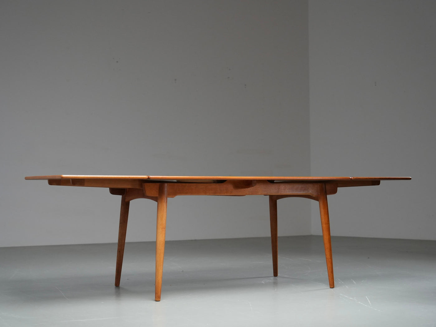 Hans Wegner Teak and Oak Dining Table 312 for Andreas Tuck, Denmark, 1960's