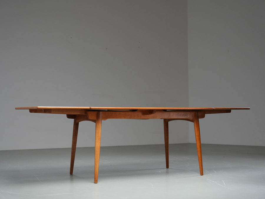 Hans Wegner Teak and Oak Dining Table 312 for Andreas Tuck, Denmark, 1960's