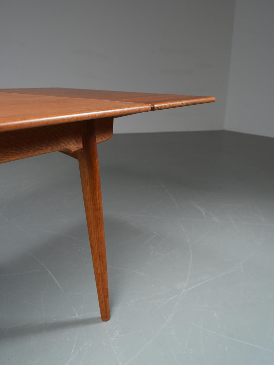 Hans Wegner Teak and Oak Dining Table 312 for Andreas Tuck, Denmark, 1960's