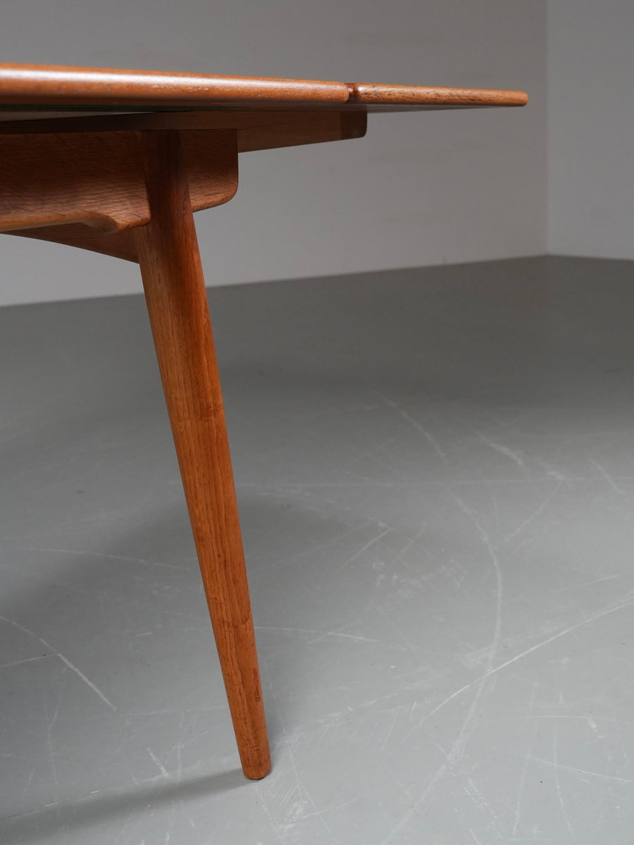 Hans Wegner Teak and Oak Dining Table 312 for Andreas Tuck, Denmark, 1960's