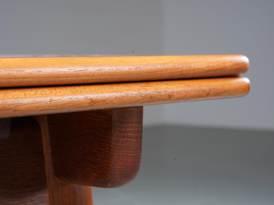 Hans Wegner Teak and Oak Dining Table 312 for Andreas Tuck, Denmark, 1960's