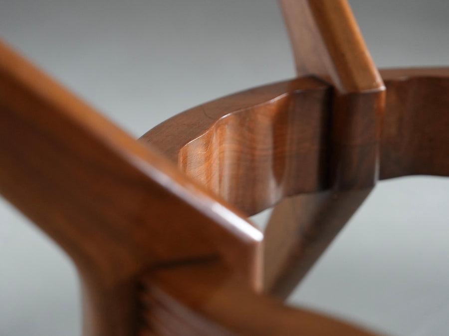 Round Dining Room Table in Walnut and Marble by Ariberto Colombo, Italy, 1950's