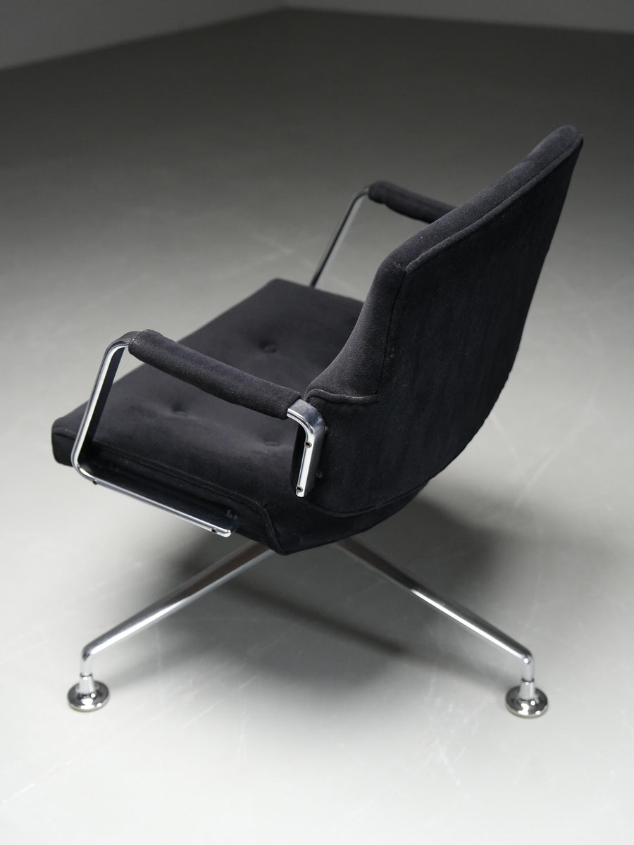 Set of 4 FK 84 Armchairs by Fabricius and Kastholm in Velvet and Metal, 1960's