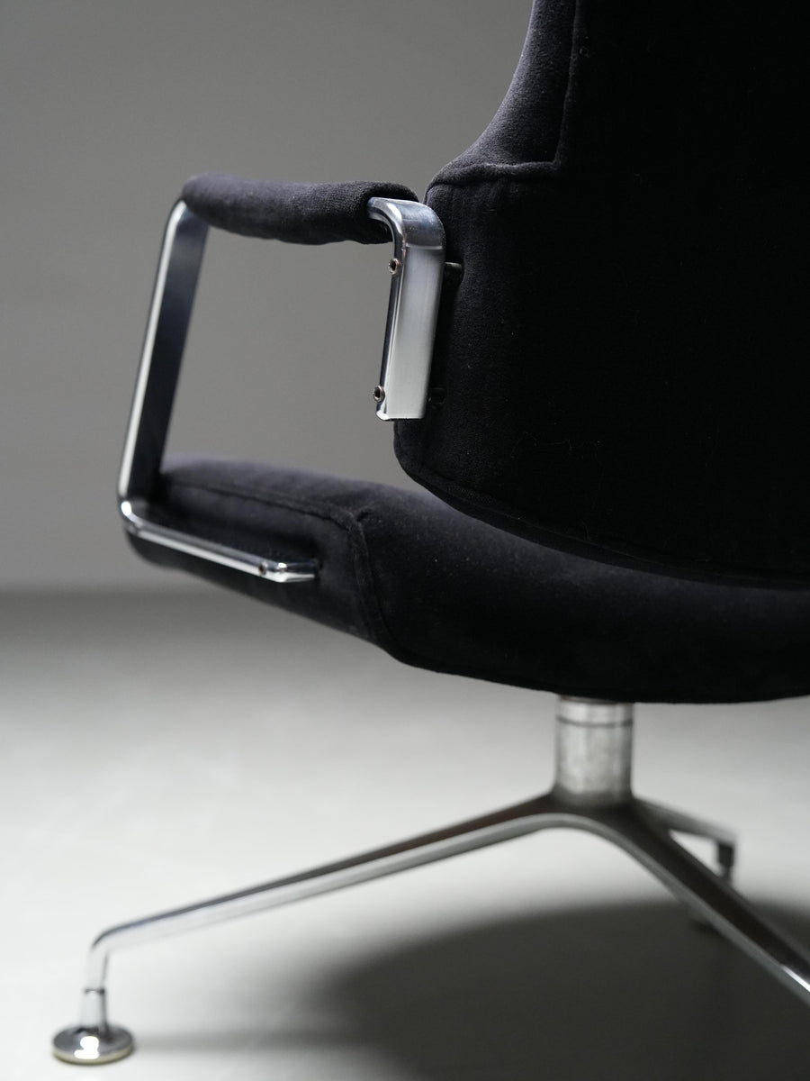 Set of 4 FK 84 Armchairs by Fabricius and Kastholm in Velvet and Metal, 1960's