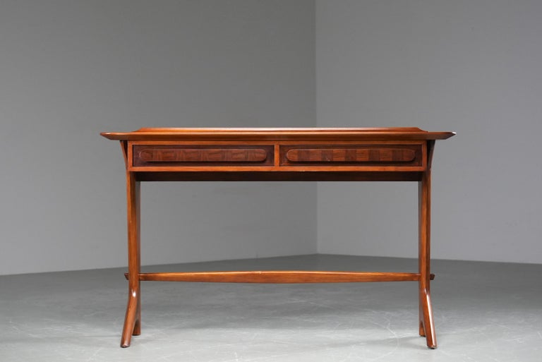 Ico Parisi Console in Walnut and Cherrywood, Italy, 1950's