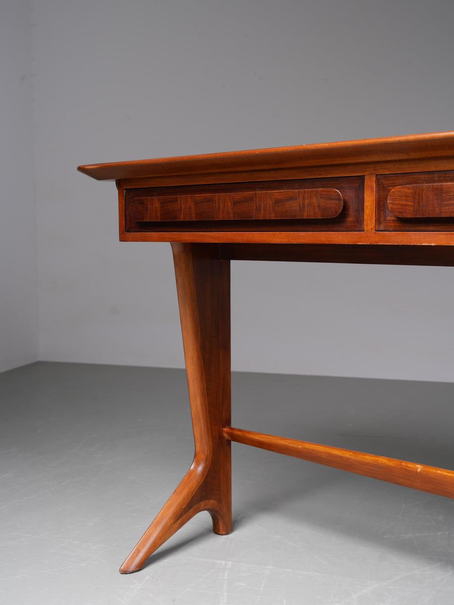Ico Parisi Console in Walnut and Cherrywood, Italy, 1950's
