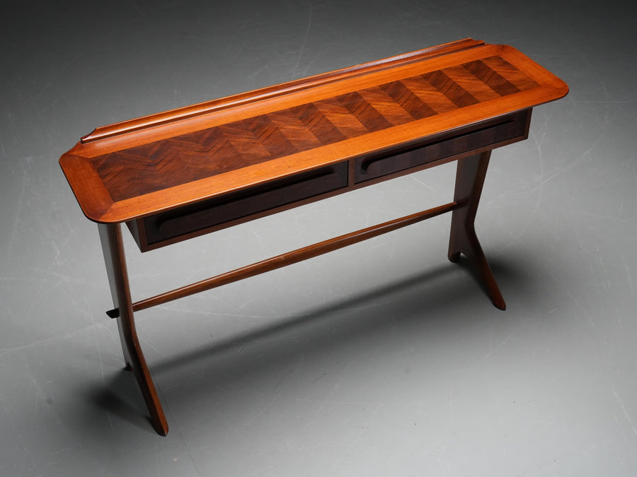 Ico Parisi Console in Walnut and Cherrywood, Italy, 1950's