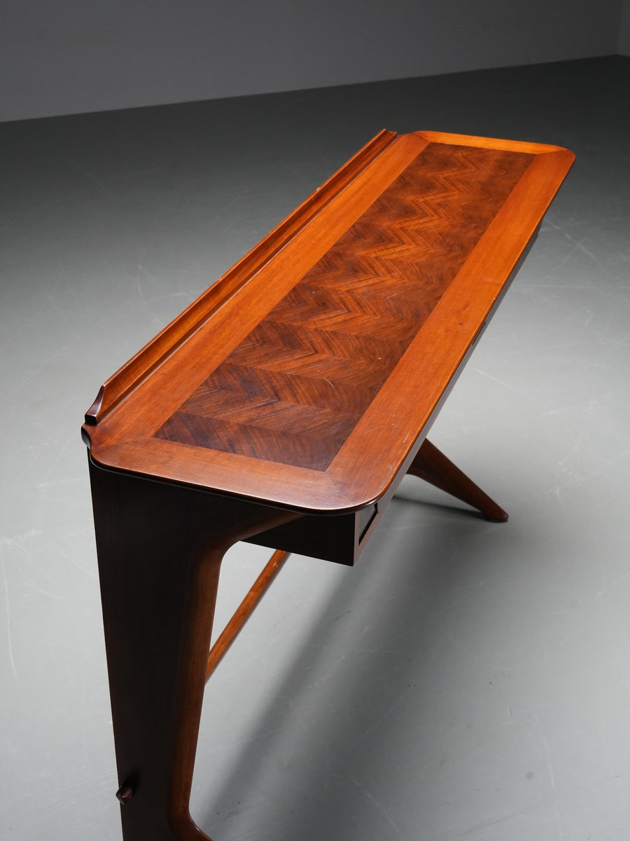 Ico Parisi Console in Walnut and Cherrywood, Italy, 1950's