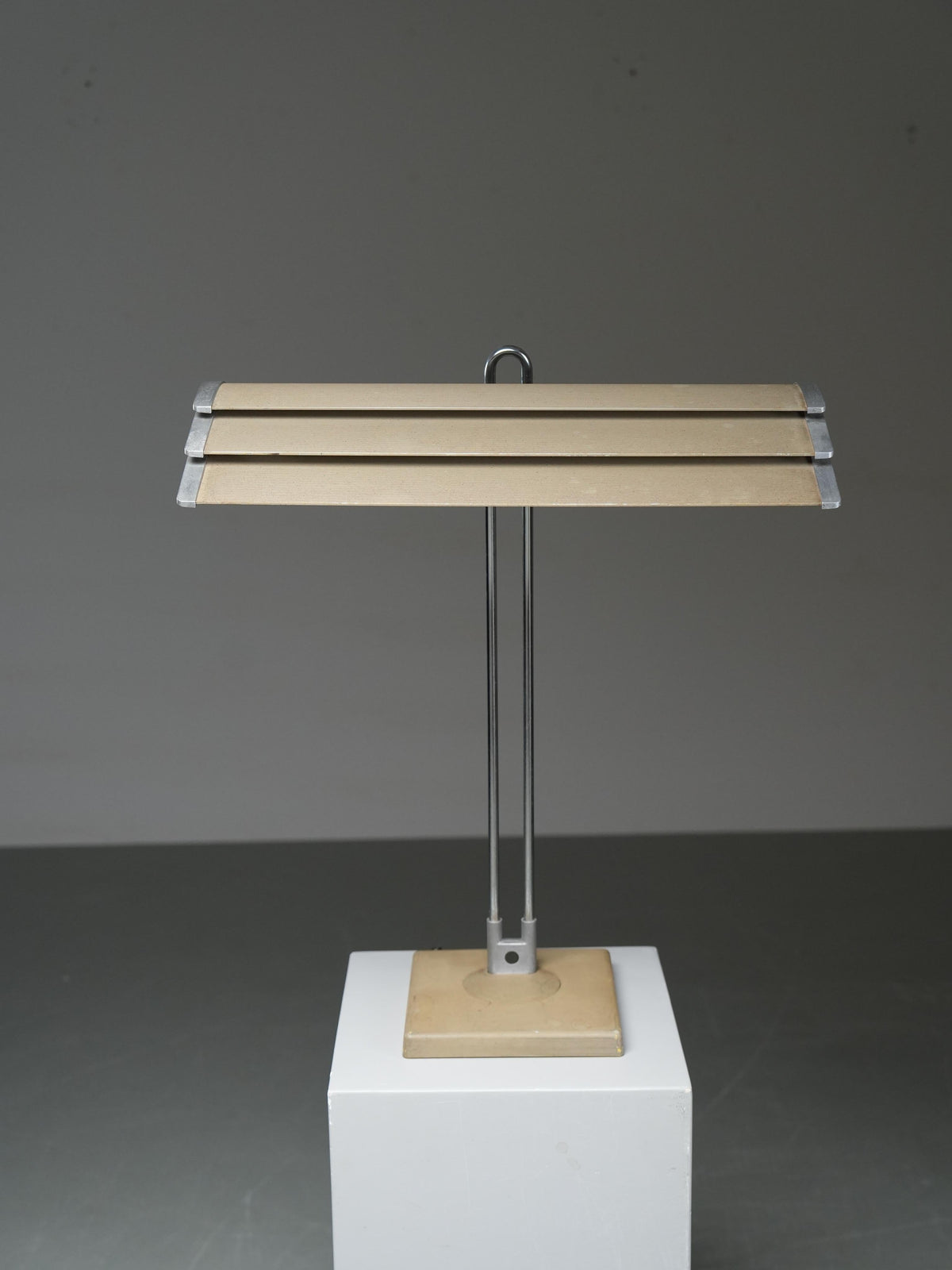 Desk Lamp in Casted Iron, Steel and Ribbed Aluminium, France, 1960's