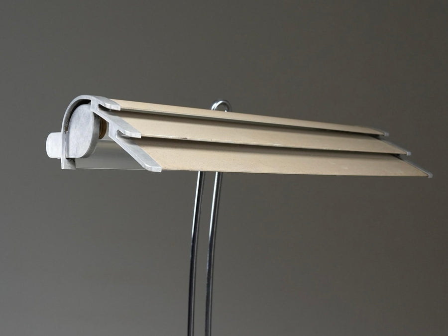 Desk Lamp in Casted Iron, Steel and Ribbed Aluminium, France, 1960's