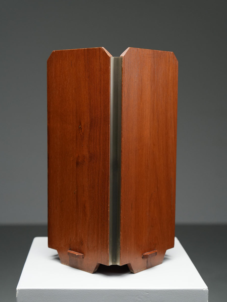 Ico Parisi Umbrella Stand for Stildomus in Walnut and Metal, Italy, 1950's