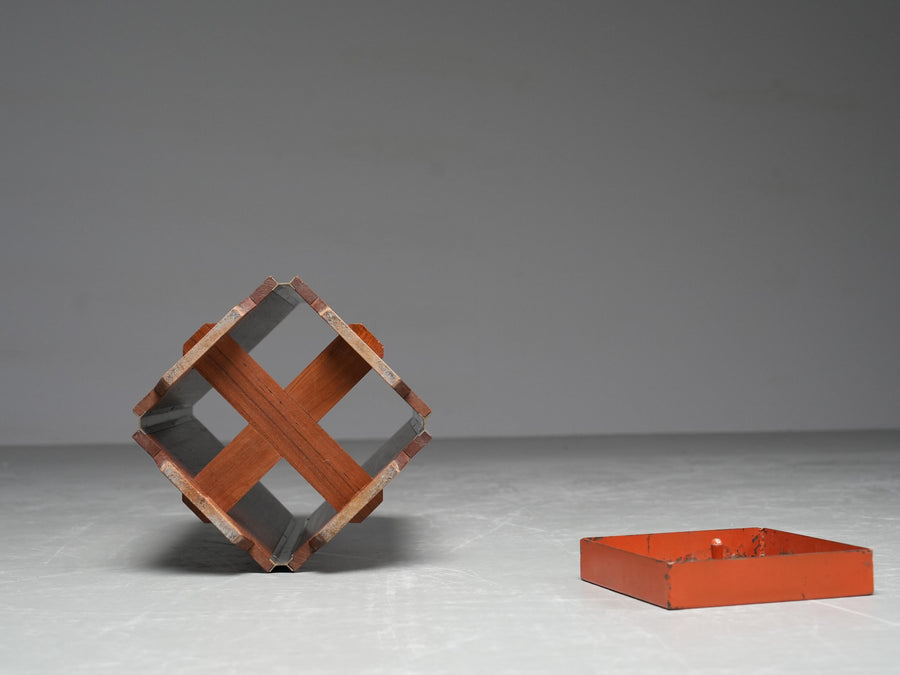 Ico Parisi Umbrella Stand for Stildomus in Walnut and Metal, Italy, 1950's