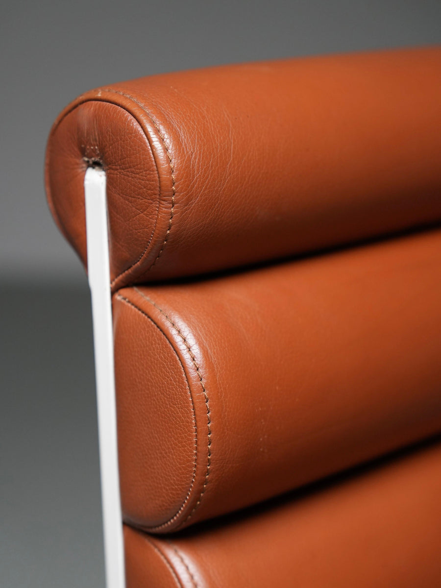 Set of 4 Armchairs in Metal and faux Leather, France, 1970s