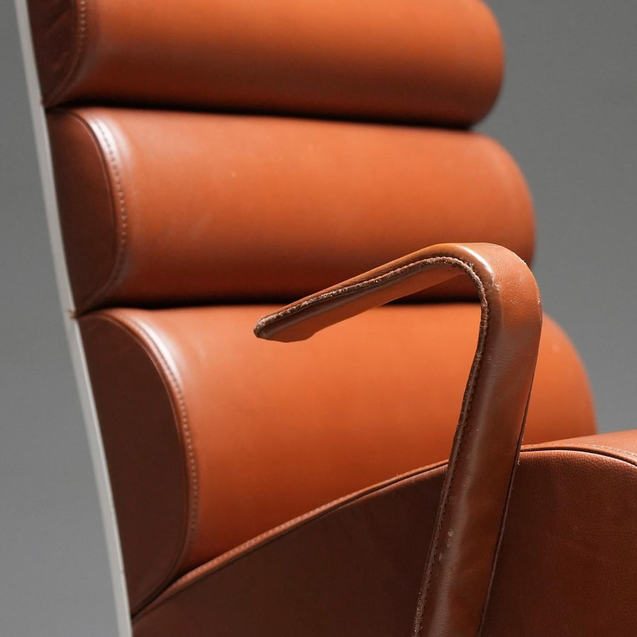 Set of 4 Armchairs in Metal and faux Leather, France, 1970s