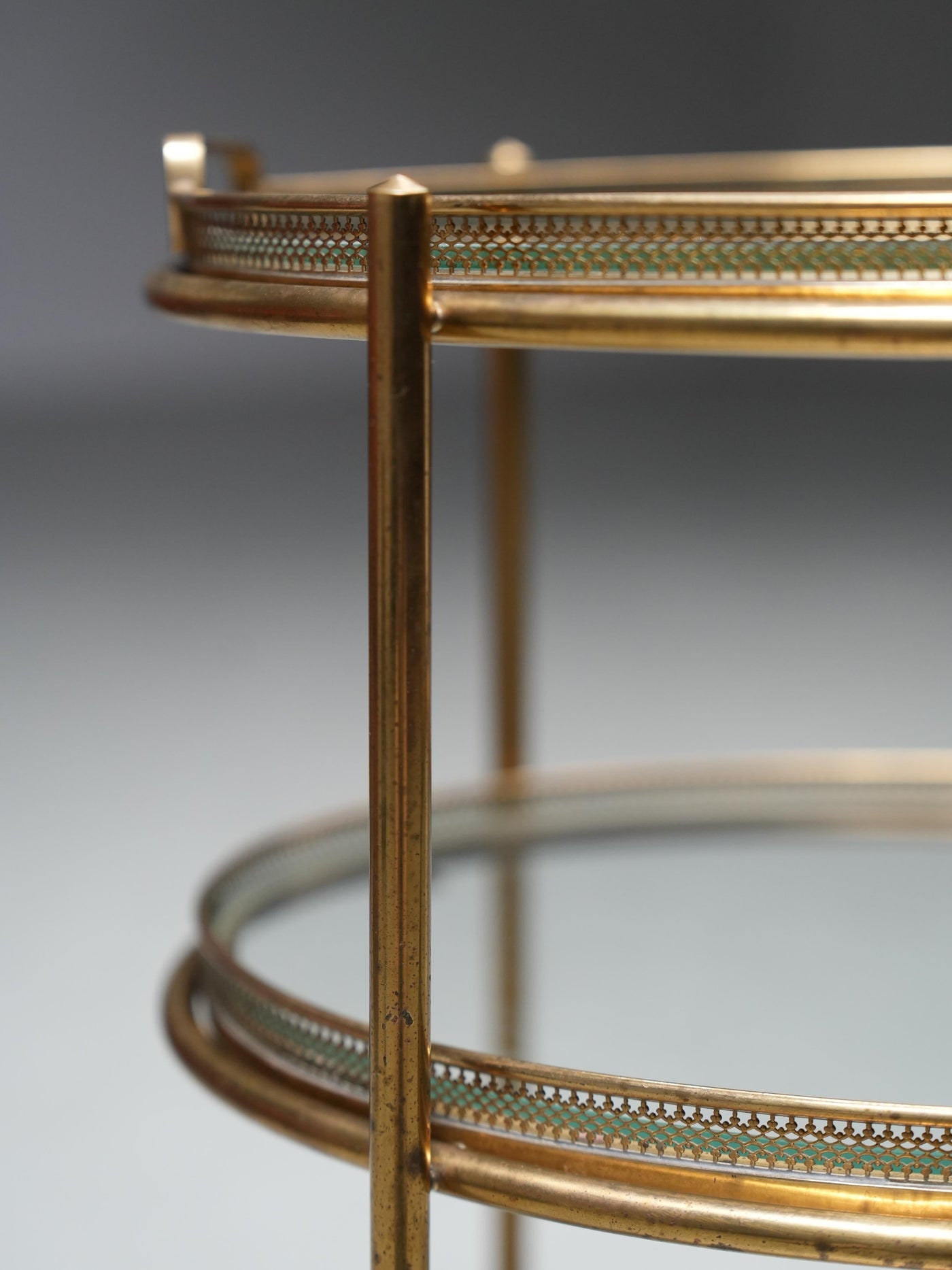 Bar Cart by Maison Jansen in Brass and Glass, France, 1960's