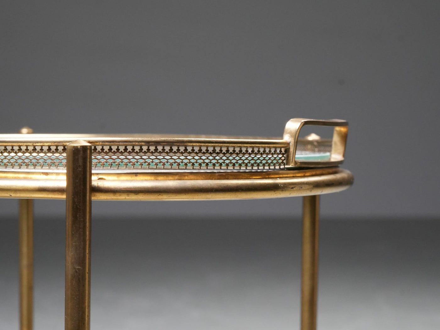 Bar Cart by Maison Jansen in Brass and Glass, France, 1960's