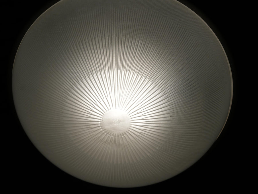 Pendant in Black Painted Metal and Glass, Italy, 1960's